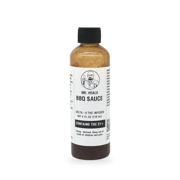 Mr. Heals Delta-9 THC BBQ Sauce, 4 fl oz bottle