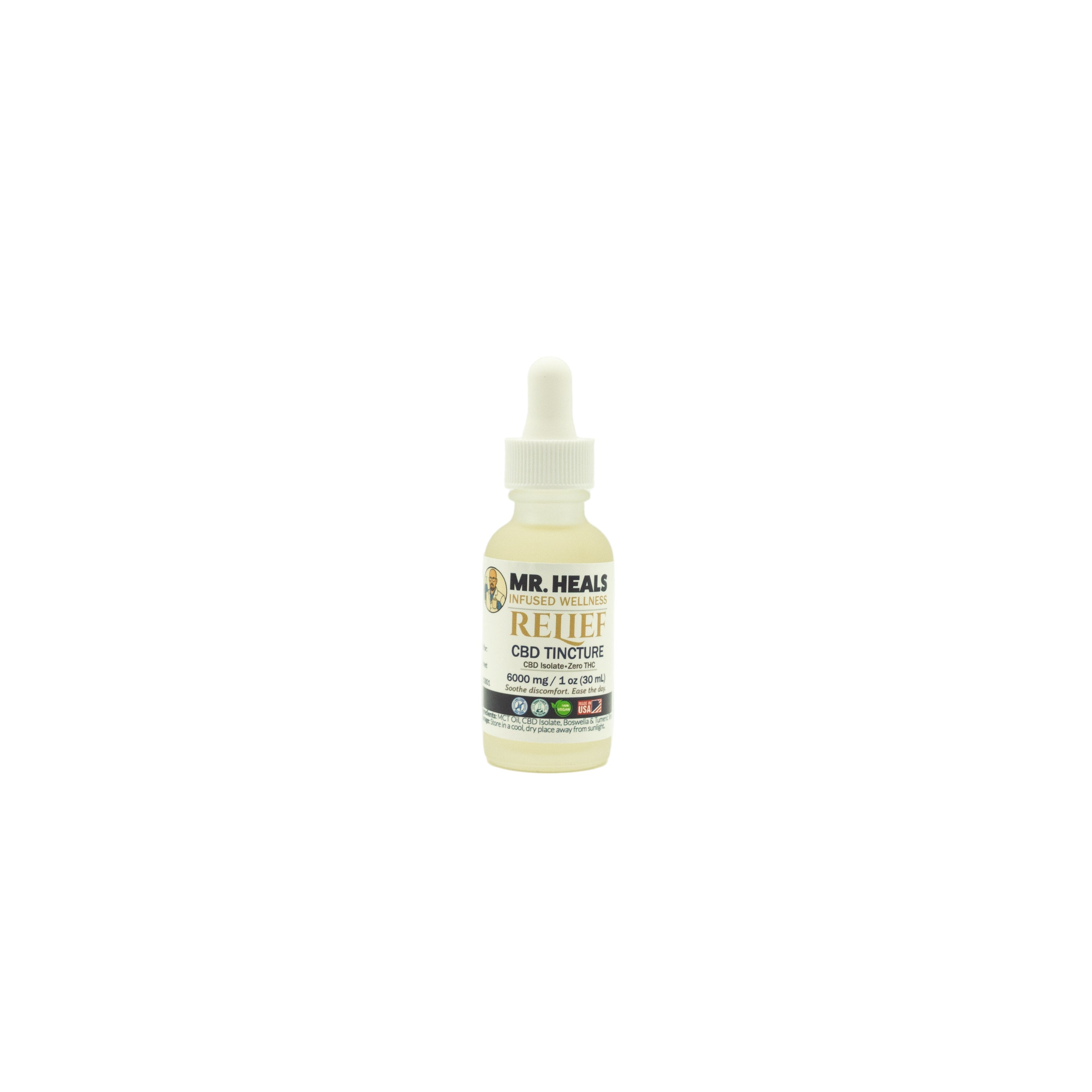 Mr. Heals Relief Tincture – Zero THC – 6,000mg (1 oz)