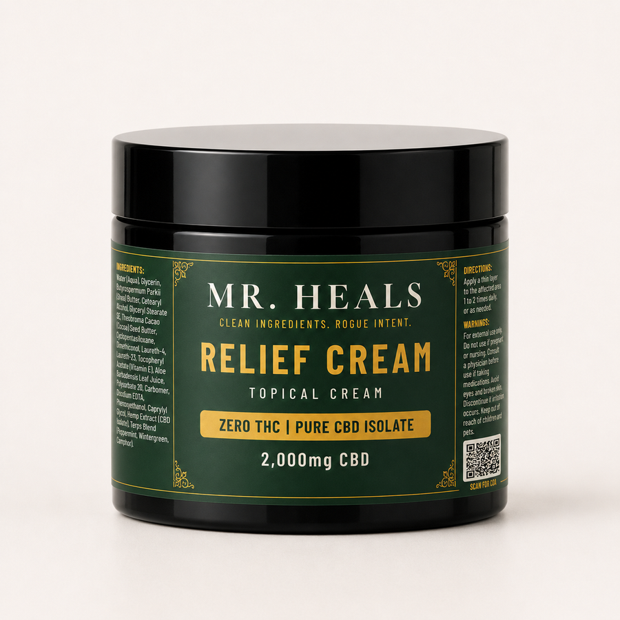 Relief Cream – Zero THC (CBD Only) – 4 oz | 2,000mg CBD