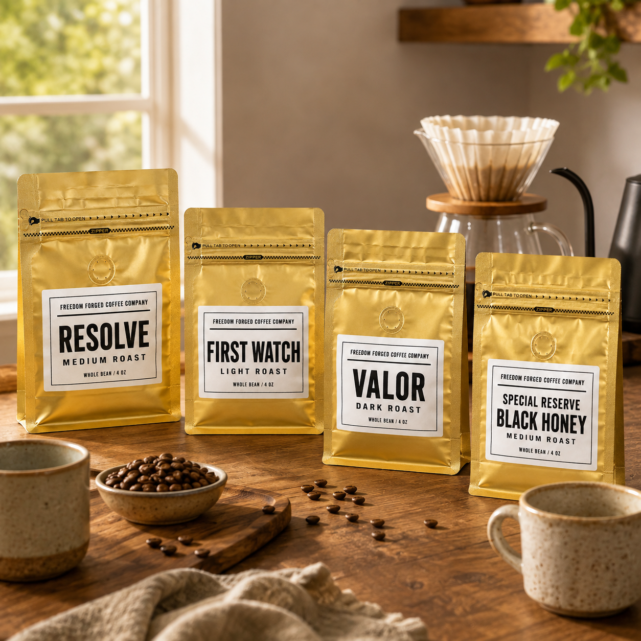 The Muster - Four Roast Flight | 4 x 4 oz Whole Bean