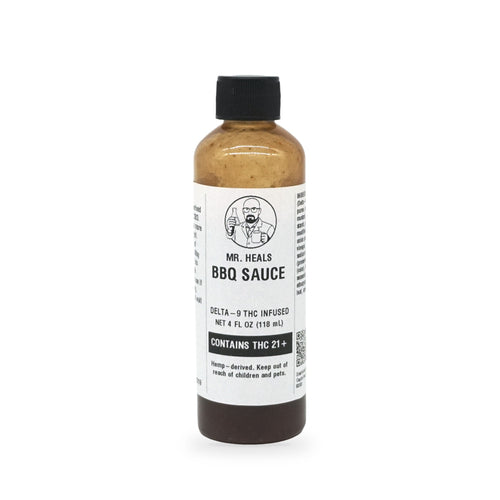 Mr. Heals Delta-9 THC BBQ Sauce, 4 fl oz bottle