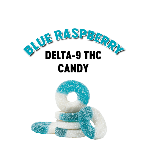 Delta-9 THC blue raspberry ring gummies